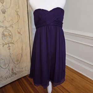 J. Crew Deep Purple Strapless Dress